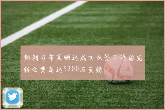 热刺与布莱顿达成协议签下范赫克转会费高达5200万英镑